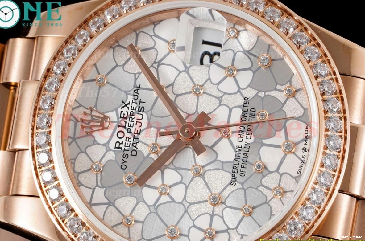 Dia RG JDF Datejust A2824 31mm White Flower RG Dial 0401